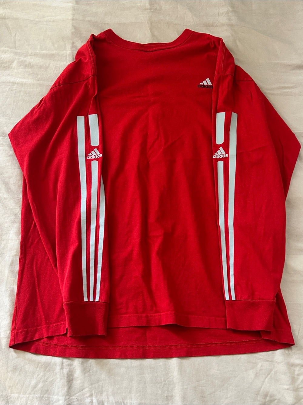 Y2K Made in Canada Adidas Red Long Sleeve Shirt